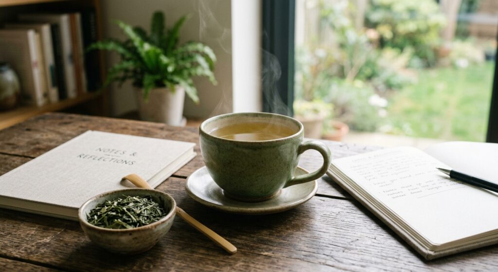 Green tea containing natural L-theanine and caffeine